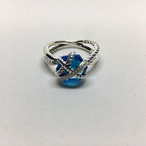 David Yurman Blue Topaz Wrap Ring Size 7
